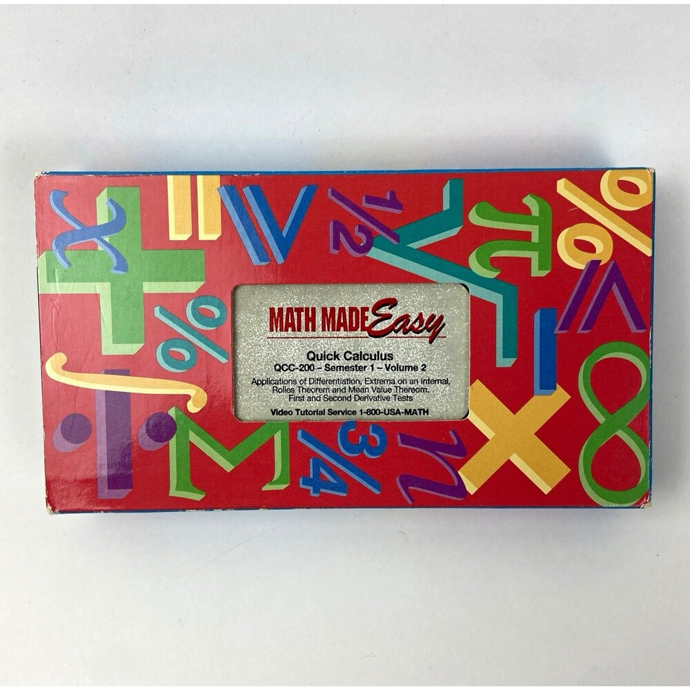 Math Made Easy Quick Calculus QCC-200 Semester 1 Vol 2 VHS Video Tutorial
